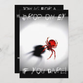 Scary Spider Halloween Invitation Kaart (Voorkant / Achterkant)