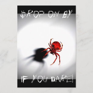 Scary Spider Halloween Invitation Kaart