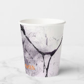 Scary Spider Web Happy Halloween Custom Name Papieren Bekers (Achterkant)