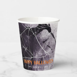 Scary Spider Web Happy Halloween Custom Name Papieren Bekers