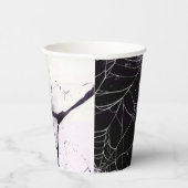 Scary Spider Web Happy Halloween Custom Name Papieren Bekers (Rechts)