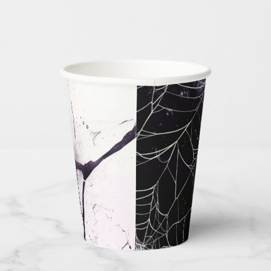 Scary Spider Web Happy Halloween Custom Name Papieren Bekers (Rechts)