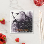 Scary Spider Web Happy Halloween Custom Name Servet (Insitu)
