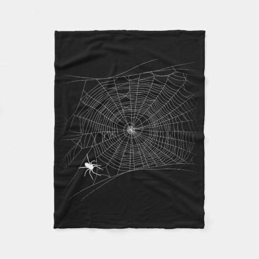 Scary Spider Web - Zwarte Weduwe Halloween Fleece Deken (Voorkant)