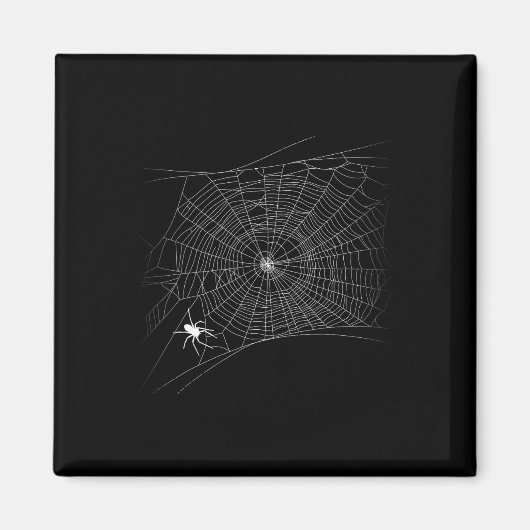 Scary Spider Web - Zwarte Weduwe Halloween Magneet (Voorkant)