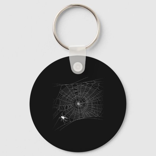 Scary Spider Web - Zwarte Weduwe Halloween Sleutelhanger (Voorkant)