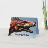 Scary Spinosaurus Dinosaur, Birthday Kaart (Voorkant)