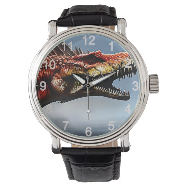 Scary Spinosaurus Dinosaur Horloge (Voorkant)