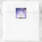 Scary Spook Moon Forest Trees Night Sky Bookplate Vierkante Sticker (Tas)