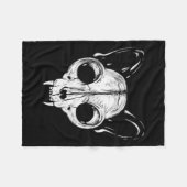 Scary Spooky Cat Feline Skull Skeleton Halloween A Fleece Deken (Voorkant (Horizontaal))