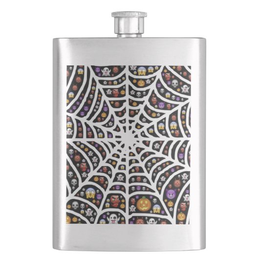 Scary Spooky Cobweb Collage Heupfles (Voorkant)