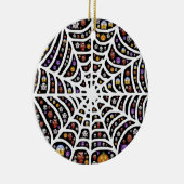 Scary Spooky Cobweb Collage Ornament Round (Rechts)