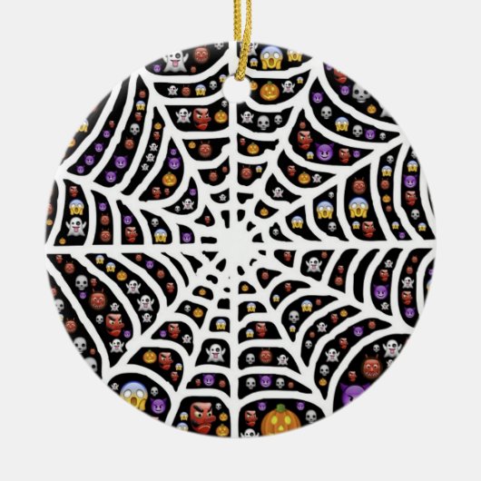 Scary Spooky Cobweb Collage Ornament Round (Voorkant)