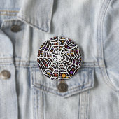 Scary Spooky Cobweb Collage Ronde Button 7,6 Cm (In situ)