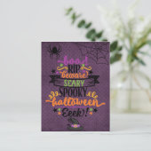 Scary Spooky Halloween Briefkaart (Staand voorkant)