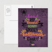 Scary Spooky Halloween Briefkaart (Voorkant / Achterkant)
