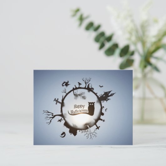 Scary Spooky Halloween Briefkaart (Staand voorkant)