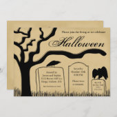 Scary Spooky Halloween Party Invitation Kaart (Voorkant / Achterkant)
