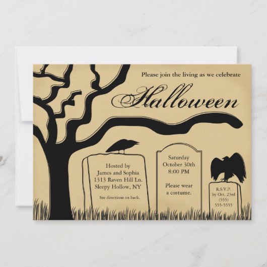 Scary Spooky Halloween Party Invitation Kaart (Voorkant)