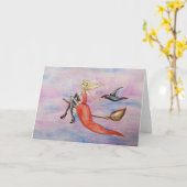 Scary Spooky Halloween Witch Card Kaart (Gele Bloem)