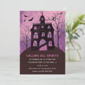 Scary Spooky Haunted House Halloween Fun Party Kaart (Staand voorkant)