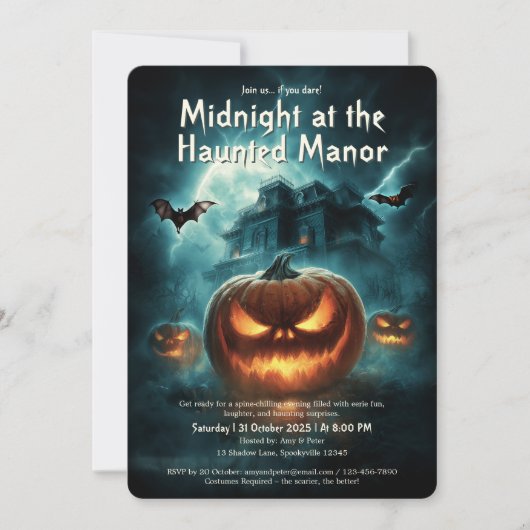 Scary Spooky Haunted House Volwassen Halloween Par Kaart (Voorkant)