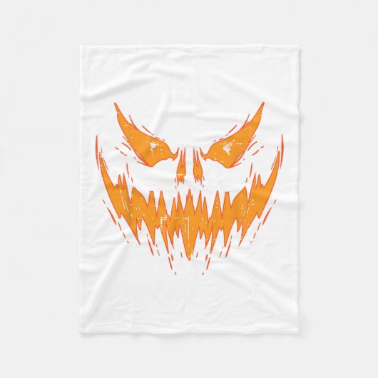 Scary Spooky Jack O Lantern Face Pumpkin Halloween Fleece Deken (Voorkant)