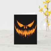 Scary Spooky Jack O Lantern Face Pumpkin Halloween Kaart (Gele Bloem)