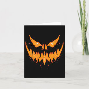 Scary Spooky Jack O Lantern Face Pumpkin Halloween Kaart