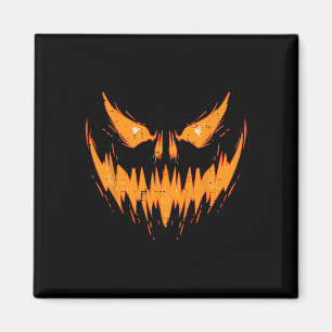 Scary Spooky Jack O Lantern Face Pumpkin Halloween Magneet