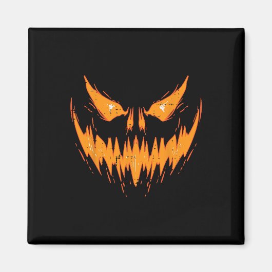 Scary Spooky Jack O Lantern Face Pumpkin Halloween Magneet (Voorkant)