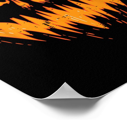 Scary Spooky Jack O Lantern Face Pumpkin Halloween Poster (Hoek)