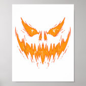 Scary Spooky Jack O Lantern Face Pumpkin Halloween Poster (Voorkant)