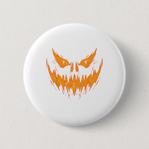 Scary Spooky Jack O Lantern Face Pumpkin Halloween Ronde Button 5,7 Cm