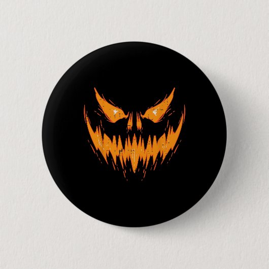 Scary Spooky Jack O Lantern Face Pumpkin Halloween Ronde Button 5,7 Cm (Voorkant)