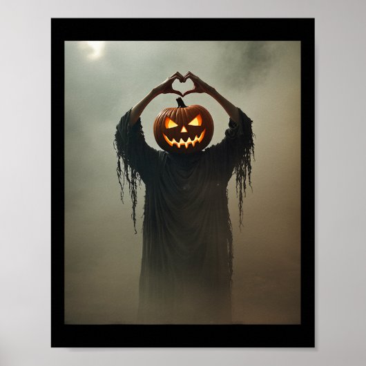 Scary Spooky Jack Olantern Heart Hands Horror Hall Poster (Voorkant)