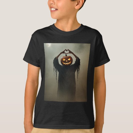 Scary Spooky Jack Olantern Heart Hands Horror Hall T-shirt (Voorkant)