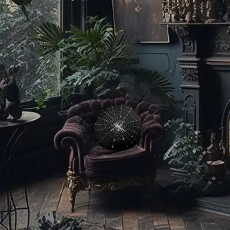 Scary Spooky Spider Web Rond Kussen