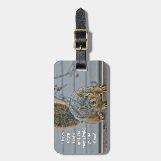 " "SCARY SQUIRREL" BAGAGELABEL (Voorkant verticaal)