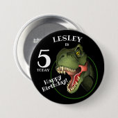 Scary T-Rex Dinosaur Gepersonaliseerd Kinder leeft Ronde Button 7,6 Cm (Voorkant /achterkant)