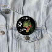 Scary T-Rex Dinosaur Gepersonaliseerd Kinder leeft Ronde Button 7,6 Cm (In situ)