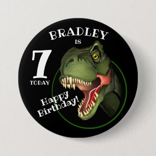 Scary T-Rex Dinosaur Kinder leeftijd Ronde Button 7,6 Cm