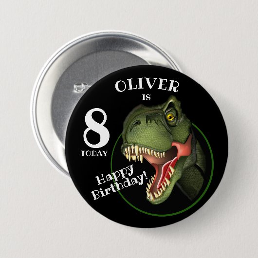 Scary T-Rex Dinosaur Kinder leeftijd Ronde Button 7,6 Cm (Voorkant /achterkant)