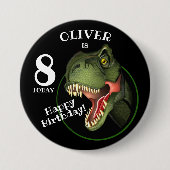 Scary T-Rex Dinosaur Kinder leeftijd Ronde Button 7,6 Cm (Voorkant)