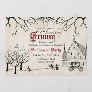 Scary Tales Dark Fairy Tales Halloween Invitation Kaart