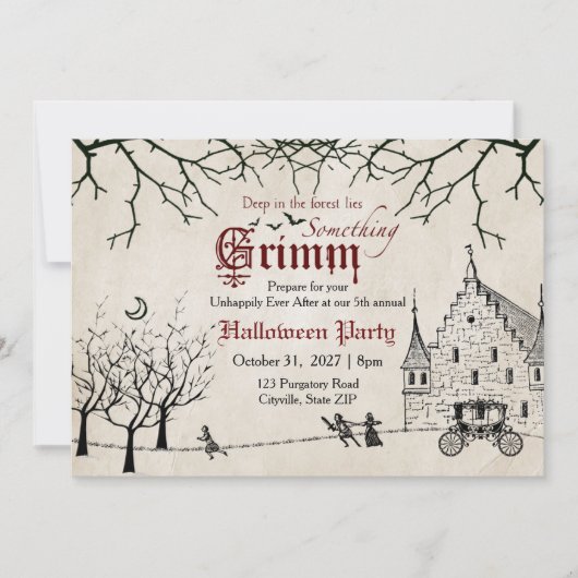 Scary Tales Donkere Sprookjes Halloween Uitnodigin Kaart (Voorkant)