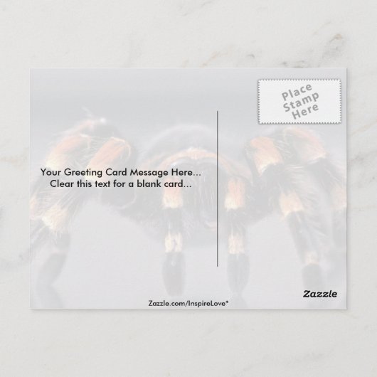 Scary Tarantula spider Briefkaart (Achterkant)