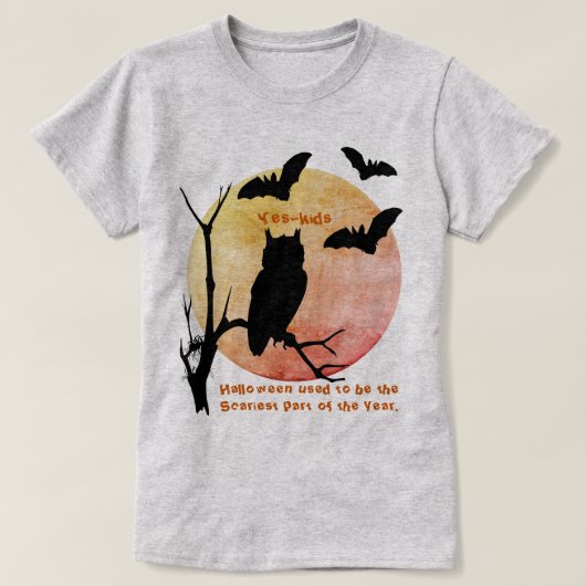 Scary Thoughts Oranje Halloween T-shirt (Design voorkant)