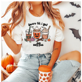 Scary Til I get Coffee Halloween T-shirt