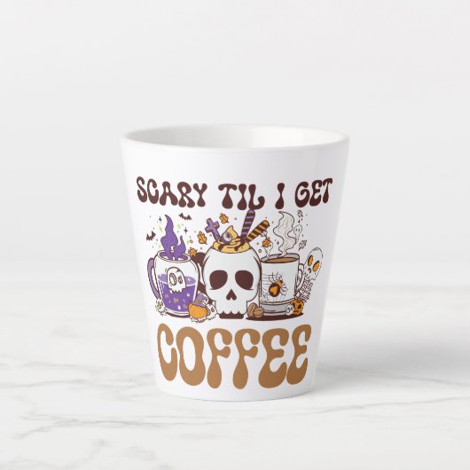 Scary Til I Get Coffee Latte Mok (Voorkant)